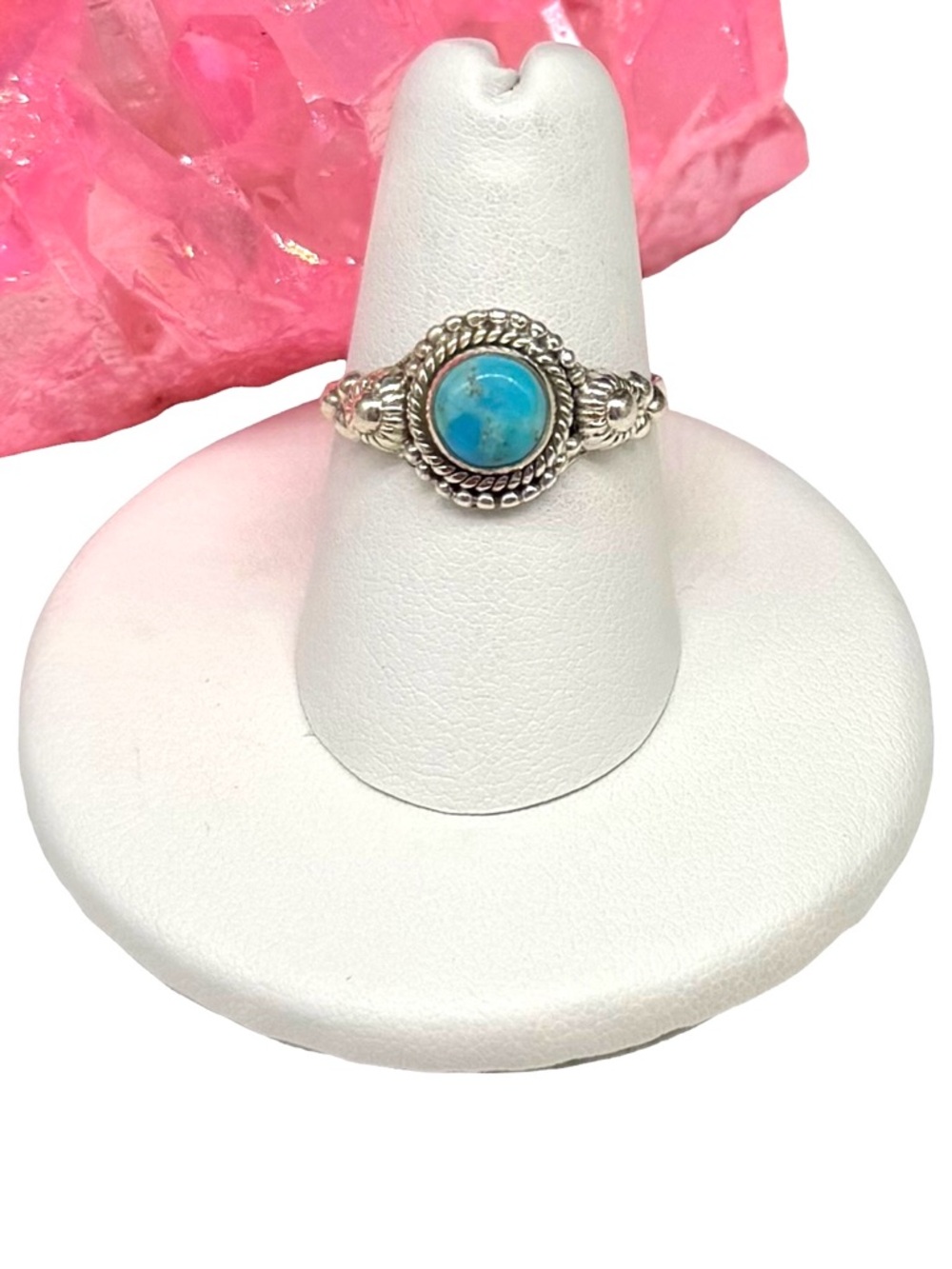 Kingman Turquoise Ring Size 7.5 Solid 925 Sterling Silver